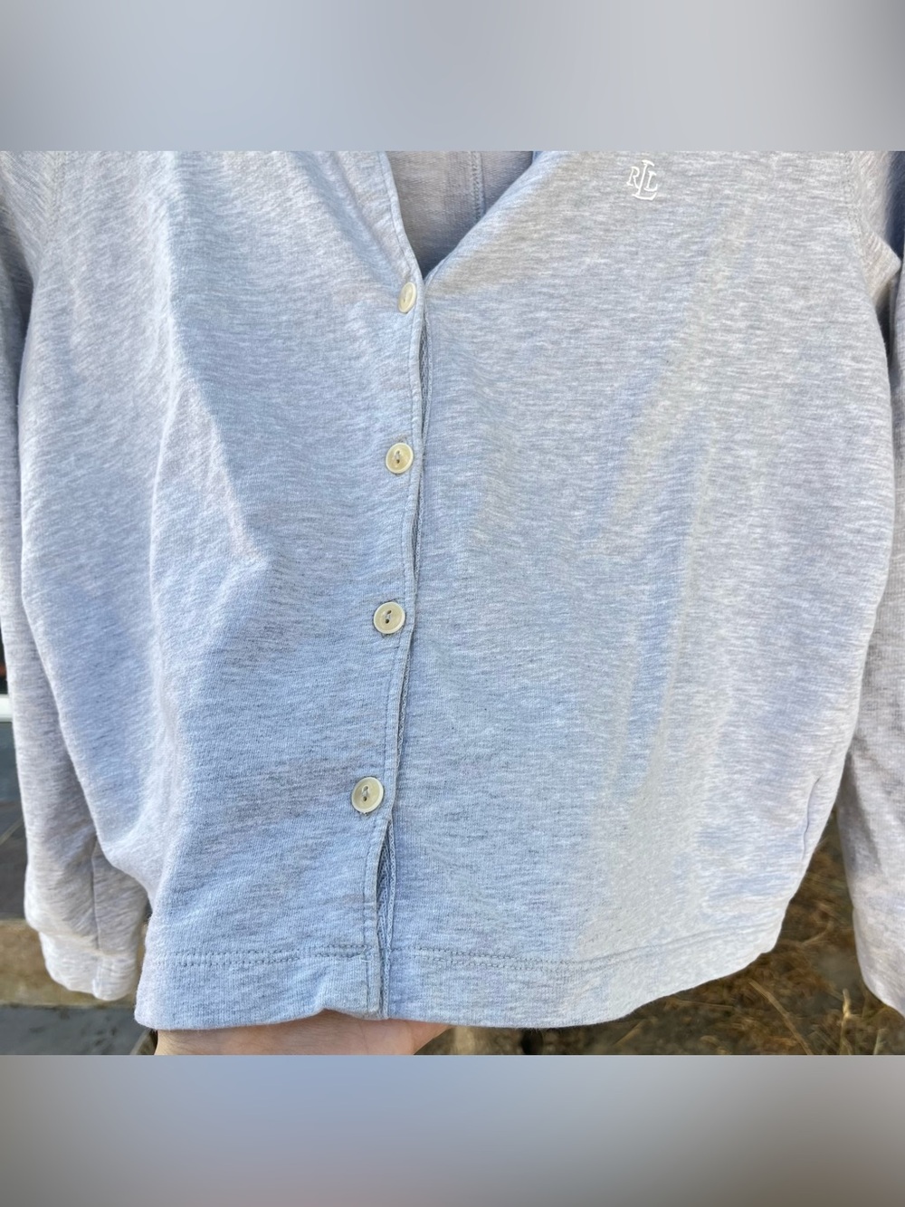 Vintage Lauren Ralph Lauren Grey Thin Cardigan . - Picture 3 of 7